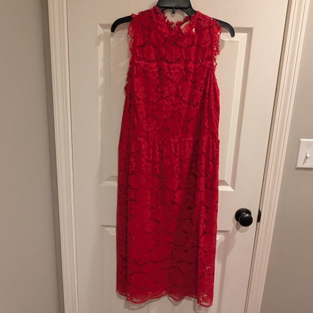 Red Lace Kate Spade Dress Size 12